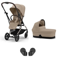 Poussette Cybex Eezy S Twist+ 2 TPE - Almond Beige + Nacelle Cybex Cot S - Almond Beige