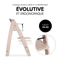 Chaise Haute Hauck Arketa - Beech Whitewashed Mint