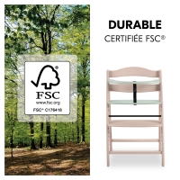 Chaise Haute Hauck Arketa - Beech Whitewashed Mint