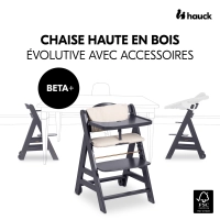 Chaise Haute Hauck Beta+ - Dark Grey