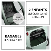 Remorque Vélo Hauck Dryk Duo Plus - Dark Green