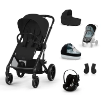 Poussette Cybex Balios S Lux 2 BLK - Moon Black + Nacelle Cot S Lux + Coque Auto Cloud G i-Size - Moon Black (Plus) + Accessoires Offerts
