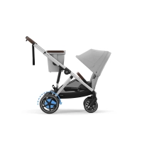 Poussette Double Cybex eGazelle S SLV - Stone Grey + 2 Coques Auto Cloud G i-Size - Stone Grey (Plus)
