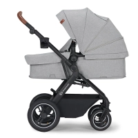 Poussette Kinderkraft B-Tour + Nacelle + Coque Auto Mink Pro - Light Grey