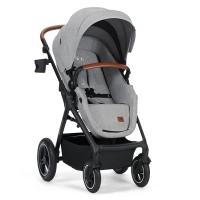 Poussette Kinderkraft B-Tour + Nacelle + Coque Auto Mink Pro - Light Grey