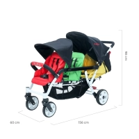 Poussette 3 Places Familidoo Lidoo H3E + Ergondrive - Full Grey