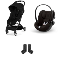 Poussette Cybex Orfeo 2 BLK - Magic Black + Cloud G i-Size - Magic Black + Adaptateurs