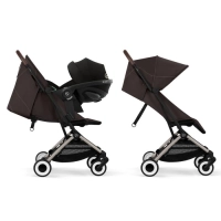 Poussette Cybex Orfeo 2 BLK - Chocolate Brown + Cloud G i-Size - Magic Black + Adaptateurs
