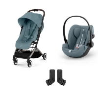 Poussette Cybex Orfeo 2 BLK - Stormy Blue + Cloud G i-Size - Stormy Blue (Plus) + Adaptateurs