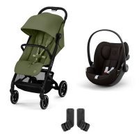 Poussette Cybex Libelle 3 TPE - Moss Green + Coque Auto Cloud G i-Size - Magic Black