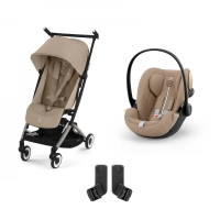 Poussette Cybex Libelle 3 TPE - Almond Beige + Coque Auto Cloud G i-Size - Almond Beige (Plus)