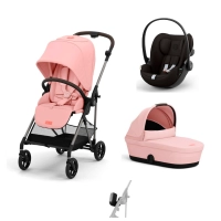 Poussette Cybex Melio 4 TPE + Nacelle - Candy Pink + Coque Auto Cloud G i-Size - Magic Black
