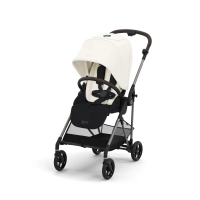 Poussette Cybex Melio 4 TPE + Nacelle - Canvas White + Coque Auto Cloud G i-Size - Magic Black