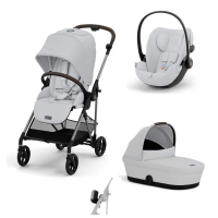 Poussette Cybex Melio 4 TPE + Nacelle - Fog + Coque Auto Cloud G i-Size - Fog
