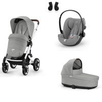 Poussette Cybex Talos S Lux 2 TPE - Stone Grey + Nacelle Cot S Lux + Coque Auto 40-87cm Cybex Cloud G i-Size - Stone Grey (Plus)