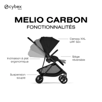 Poussette Citadine Melio Carbon 6 - CYBEX - Magic Black
