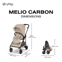 Poussette Citadine Melio Carbon 6 - CYBEX - Almond Beige
