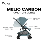 Poussette Citadine Melio Carbon 6 - CYBEX - Stormy Blue