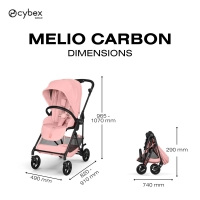 Poussette Citadine Melio Carbon 6 - CYBEX - Candy Pink