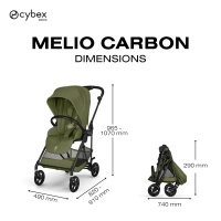 Poussette Citadine Melio Carbon 6 - CYBEX - Moss Green
