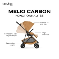 Poussette Citadine Melio Carbon 6 - CYBEX - Cinnamon Yellow