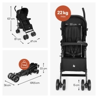 Poussette Fold N Care Black - Black