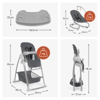 Chaise haute Sit N Relax 3in1 Dark-grey - Dark Grey