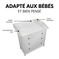 module à langer pour commode  Baby Care Combine N Change White - White