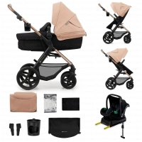 Poussette 4en1 MOOV 2  (roues EVA) - Kinderkraft - beige
