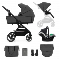 Poussette 3en1 YOXI (MINK PRO) - Kinderkraft - gris