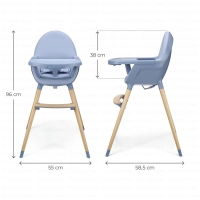 Chaise haute 2en1 FINI 2 x Nordic Breeze - Kinderkraft - bleu