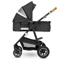 Poussette Lionelo Amber + Nacelle + Coque Auto Astrid - Grey Graphite