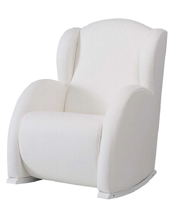 MICUNA  - Fauteuil &agrave; bascule Flor Slow System Blanc Simili Cuir blanc