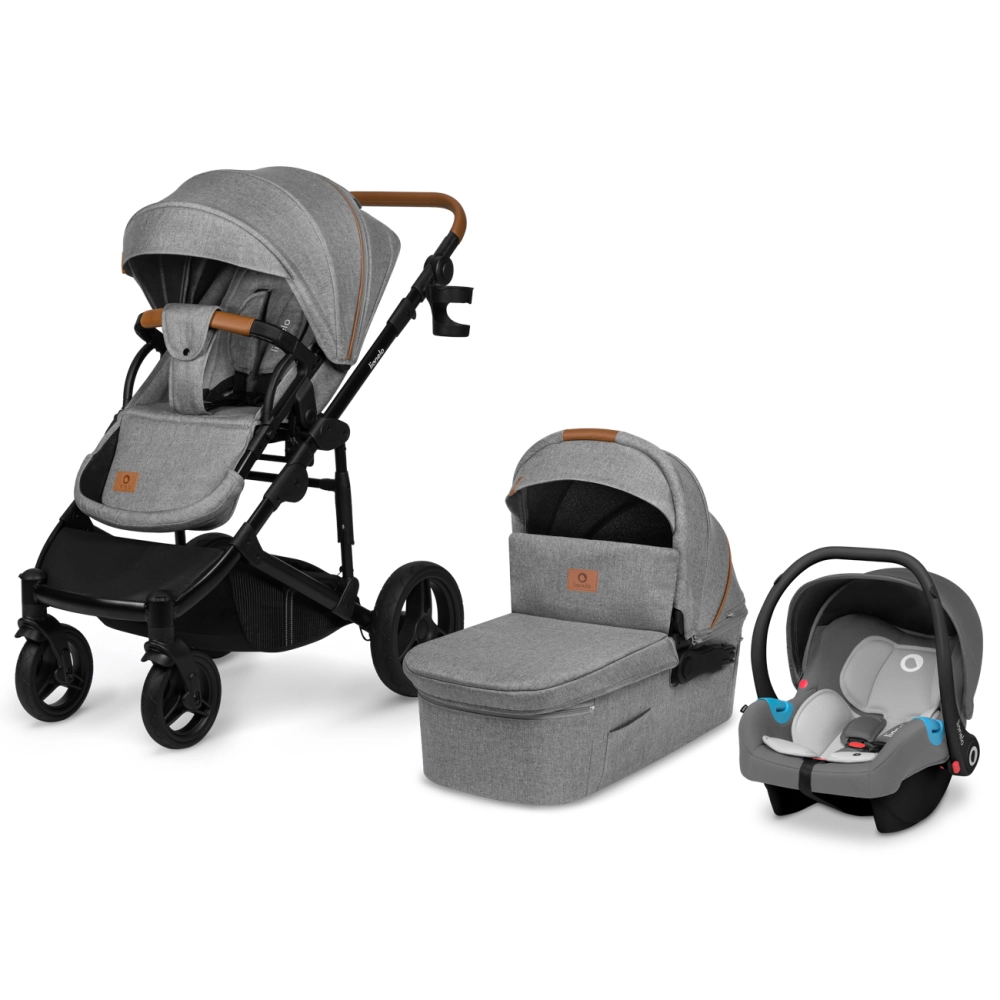LIONELO Poussette  Mari Tour + Nacelle + Coque Auto Astrid - Grey Stone