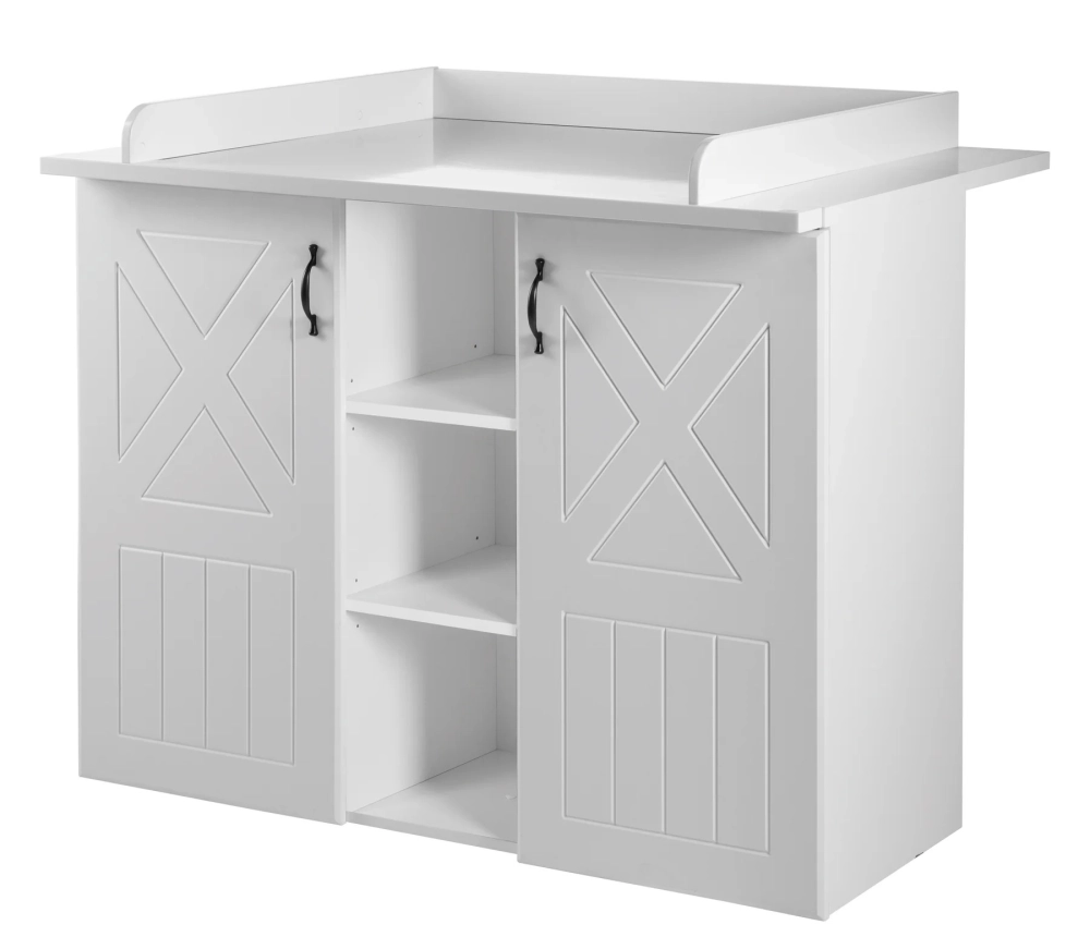 ROBA  Commode &agrave; langer ""Constantin""  - 2 portes 3 niches - hauteur &agrave; langer 92 cm - Blanc